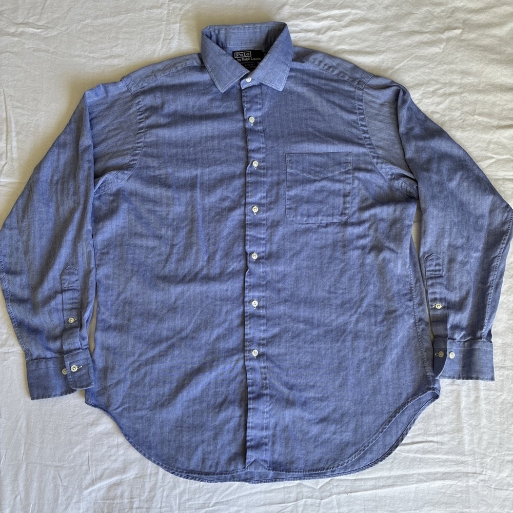 VTG Polo Ralph Lauren Dress Shirt Men's 16.5 34/35 Philip Long Sleeve Button Up‎